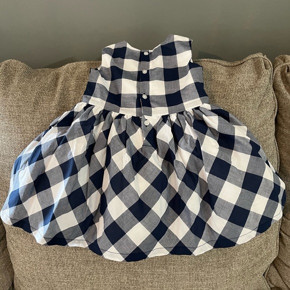 Carter’s Girls 18 months Gingham Navy/White Check Dress. Pretty Bow on Front. - Picture 5 of 6